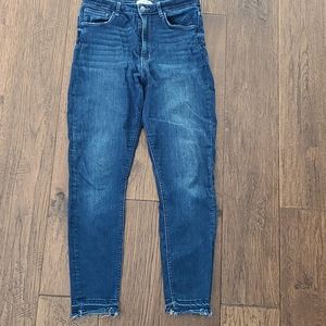 Zara jeans with raw finish hem, size 8